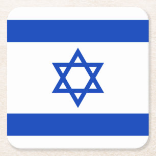 Porta-copo De Papel Quadrado Bandeira de Israel