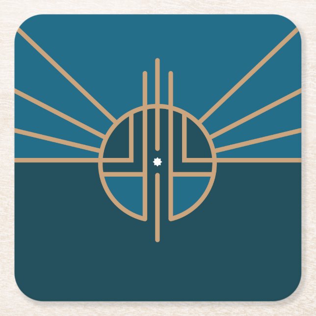 Porta-copo De Papel Quadrado Bandeira de Lincoln, Nebraska (Frente)