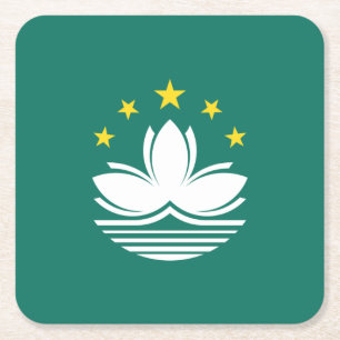 Porta-copo De Papel Quadrado Bandeira de Macau