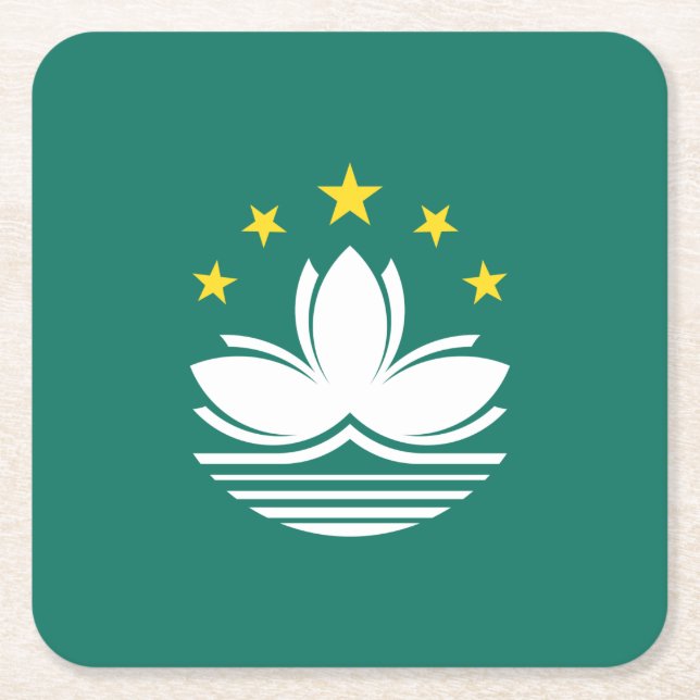 Porta-copo De Papel Quadrado Bandeira de Macau (Frente)