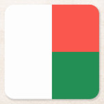 Porta-copo De Papel Quadrado Bandeira de Madagáscar<br><div class="desc">Bandeira Patriótica de Madagáscar.</div>
