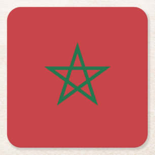 Porta-copo De Papel Quadrado Bandeira de Marrocos