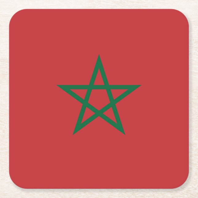 Porta-copo De Papel Quadrado Bandeira de Marrocos (Frente)