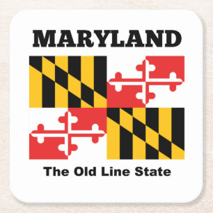 Porta-copo De Papel Quadrado bandeira de Maryland