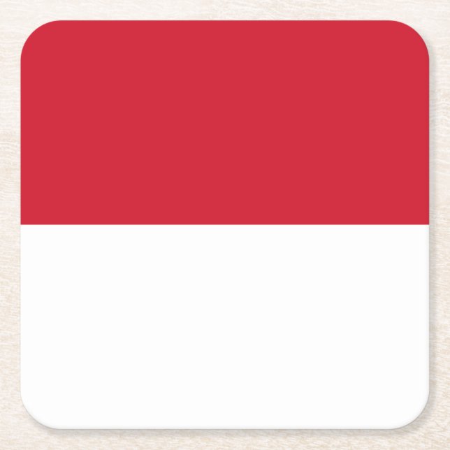 Porta-copo De Papel Quadrado Bandeira de Mônaco (Frente)