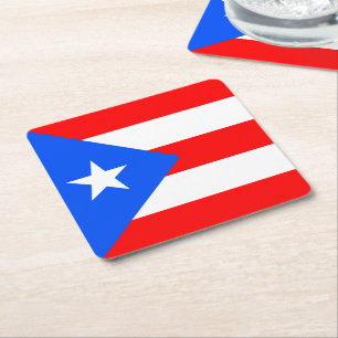 Porta-copo De Papel Quadrado Bandeira de Puerto Rico