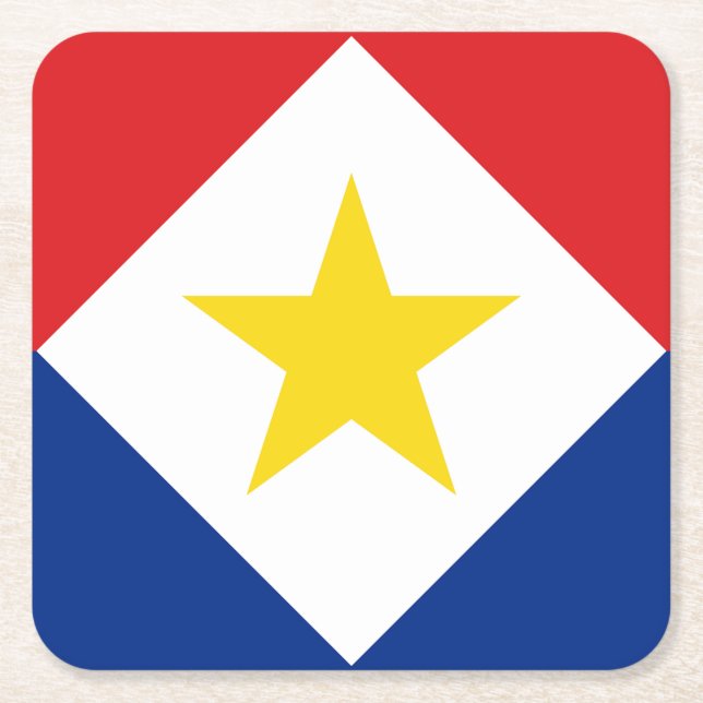 Porta-copo De Papel Quadrado Bandeira de Saba (Frente)