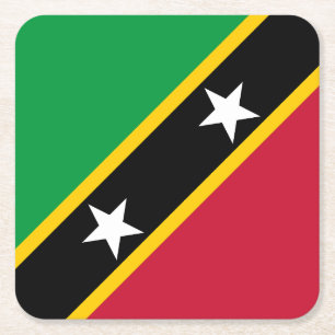 Porta-copo De Papel Quadrado Bandeira de São Cristóvão e Nevis