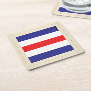 Porta-copo De Papel Quadrado Bandeira de sinal náutica da letra "C"