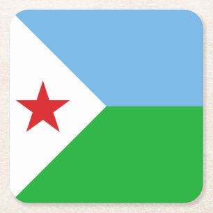 Porta-copo De Papel Quadrado Bandeira do Djibuti