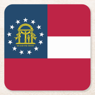 Porta-copo De Papel Quadrado Bandeira do Estado da Geórgia