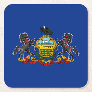 Porta-copo De Papel Quadrado Bandeira do Estado da Pensilvânia