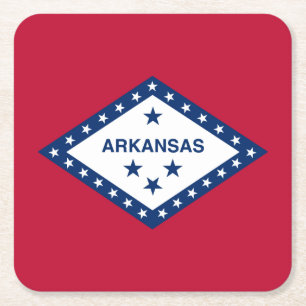 Porta-copo De Papel Quadrado Bandeira do estado de Arkansas