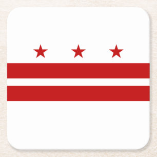 Porta-copo De Papel Quadrado Bandeira do Estado Patriótico de Washington DC