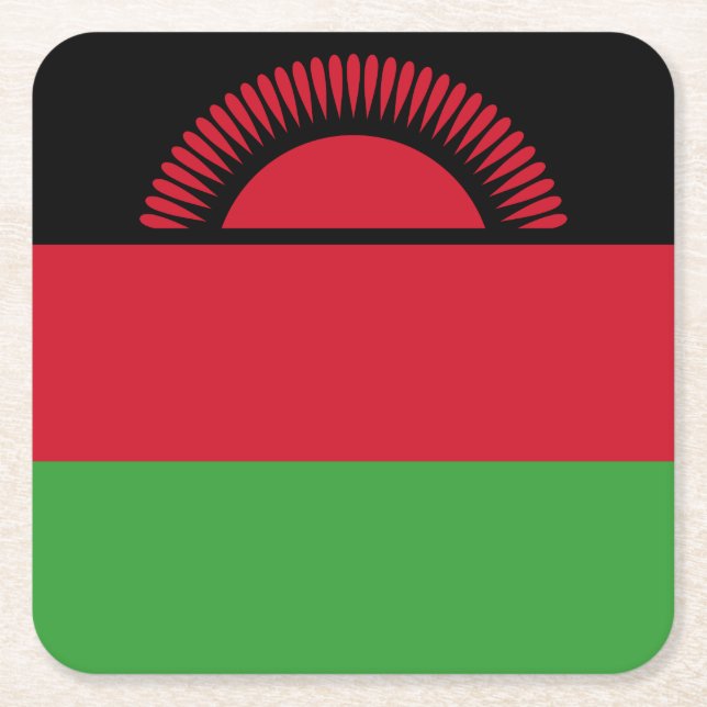 Porta-copo De Papel Quadrado Bandeira do Malawi (Frente)