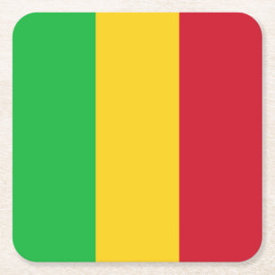 Porta-copo De Papel Quadrado Bandeira do Mali