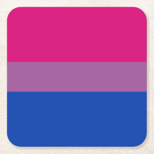 Porta-copo De Papel Quadrado Bandeira do Orgulho Bissexual