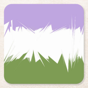Porta-copo De Papel Quadrado Bandeira do Orgulho Genderqueer ZigZag Espinhoso A