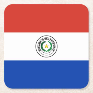 Porta-copo De Papel Quadrado Bandeira do Paraguai