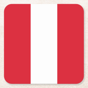 Porta-copo De Papel Quadrado Bandeira do Peru
