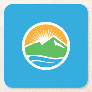 Porta-copo De Papel Quadrado Bandeira do Provo, Utah