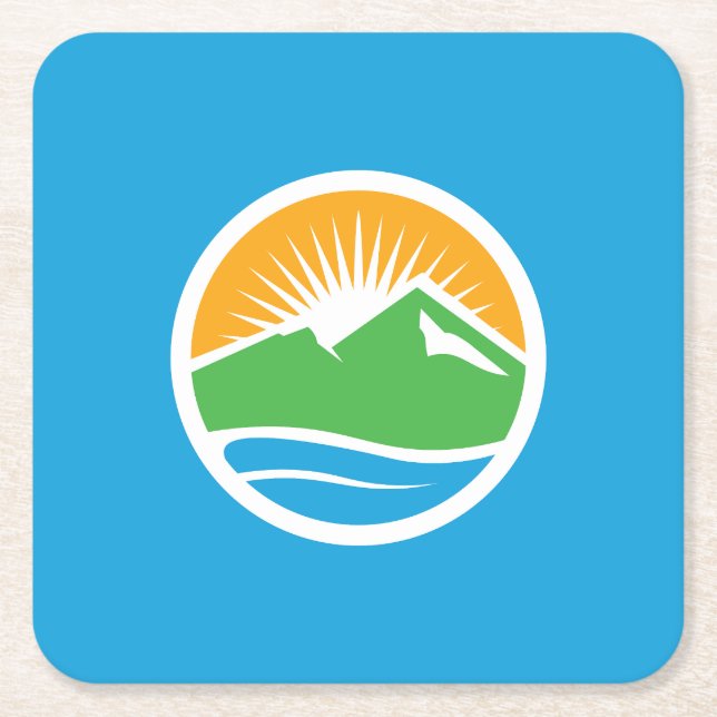 Porta-copo De Papel Quadrado Bandeira do Provo, Utah (Frente)