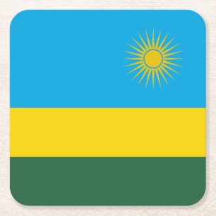 Porta-copo De Papel Quadrado Bandeira do Ruanda
