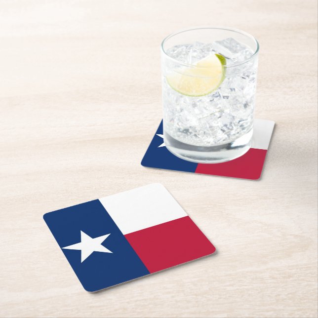 Porta-copo De Papel Quadrado Bandeira do Texas (Insitu)