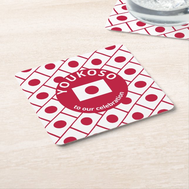 Porta-copo De Papel Quadrado BANDEIRA JAPONESA Personalizada (Inclinado)