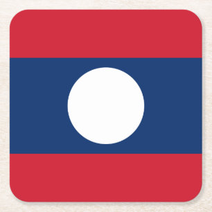 Porta-copo De Papel Quadrado Bandeira Laos