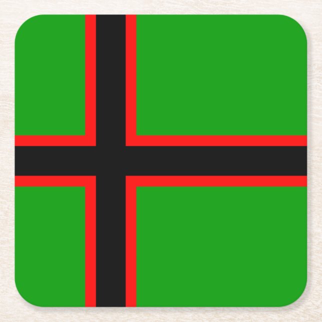 Porta-copo De Papel Quadrado Bandeira Nacional da Carélia (Frente)