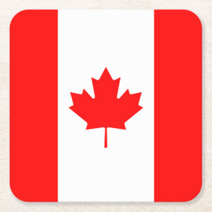 Porta-copo De Papel Quadrado Bandeira Nacional Patriótica do CANADÁ