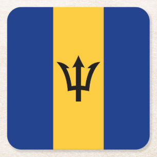 Porta-copo De Papel Quadrado Bandeira Patriótica Barbados