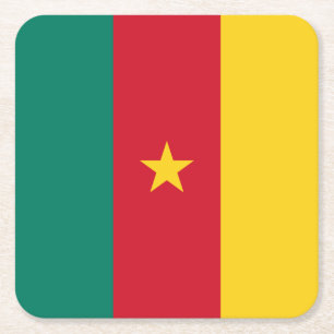 Porta-copo De Papel Quadrado Bandeira Patriótica Camarões