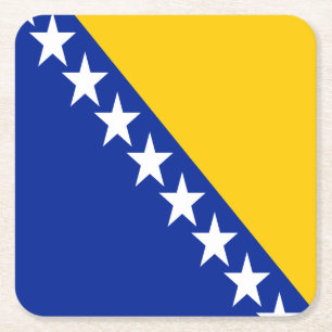 Porta-copo De Papel Quadrado Bandeira Patriótica da Bósnia Herzegovina