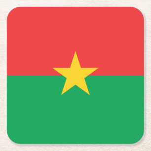 Porta-copo De Papel Quadrado Bandeira patriótica de Burkina Faso