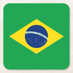 Porta-copo De Papel Quadrado Bandeira Patriótica do Brasil