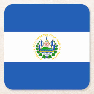 Porta-copo De Papel Quadrado Bandeira Patriótica El Salvador