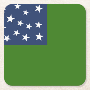 Porta-copo De Papel Quadrado Bandeira verde dos EUA ameri histórico patriótico