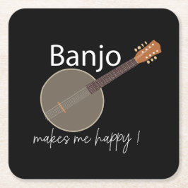 Porta-copo De Papel Quadrado Banjo me deixa feliz