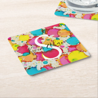 Porta-copo De Papel Quadrado Bar Bat Mitzvah Confetti - Porta copos de Papel Qu
