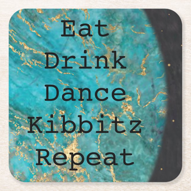 Porta-copo De Papel Quadrado BAR BM ou Bat Mitzvah Exterior (Frente)