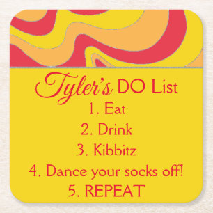 Porta-copo De Papel Quadrado BAR BM ou Bat Mitzvah Glitter