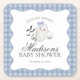 Porta-copo De Papel Quadrado Bar de Baby Shower do Pequeno Fantasma Azul Pastel