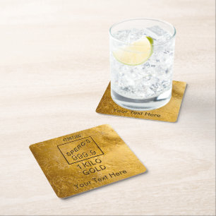 Porta-copo De Papel Quadrado Bar Dourado