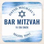 Porta-copo De Papel Quadrado Bar Mitzvah Blue Foil Marinho Tipografia Moderna<br><div class="desc">Tenha orgulho, alegria e mostre este marco do seu Bar favorito Mitzvah! Celebre com esta porta copos de papel ousada, espantosa, simples, moderna e personalizada. Traços de pincel de folha azul-claro metálicos falsos, tipografia azul-marinho e uma Estrela azul-marinho de David sobrepõem um fundo branco e limpo. Personalize com o nome...</div>