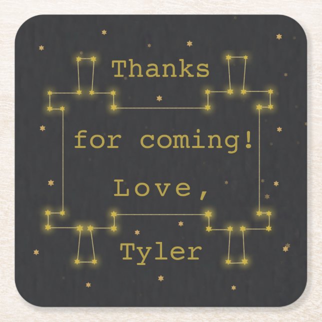 Porta-copo De Papel Quadrado Bar ou Bat Mitzvah Space Torah (Frente)