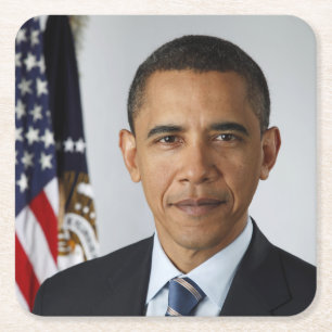 Porta-copo De Papel Quadrado Barack Obama Presidente dos EUA Casa Branca Retrat
