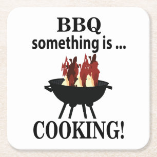 Porta-copo De Papel Quadrado Barbeque Cook Chef CHURRASCO Engraçado