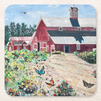 Porta-copo De Papel Quadrado Barnes e borboletas